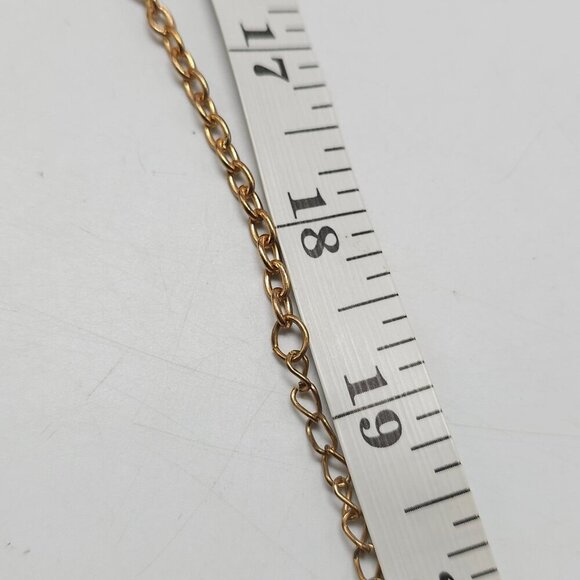 Vintage Style Peach Acrylic Beaded Bib Necklace With Gold-Tone Chain Boho - Picture 6 of 7